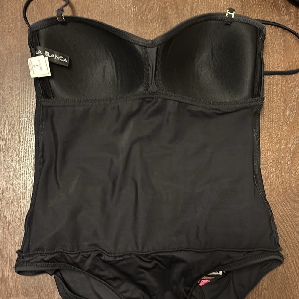 La Blanca Black Swimsuit with Vibrant Accents - Picture 6 of 9